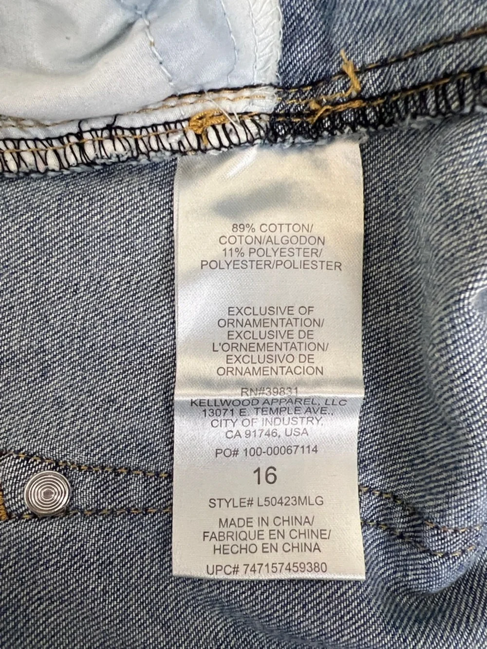 New Wit & Wisdom Distressed Blue Denim Skirt Size 16
